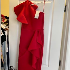 Midi red dress